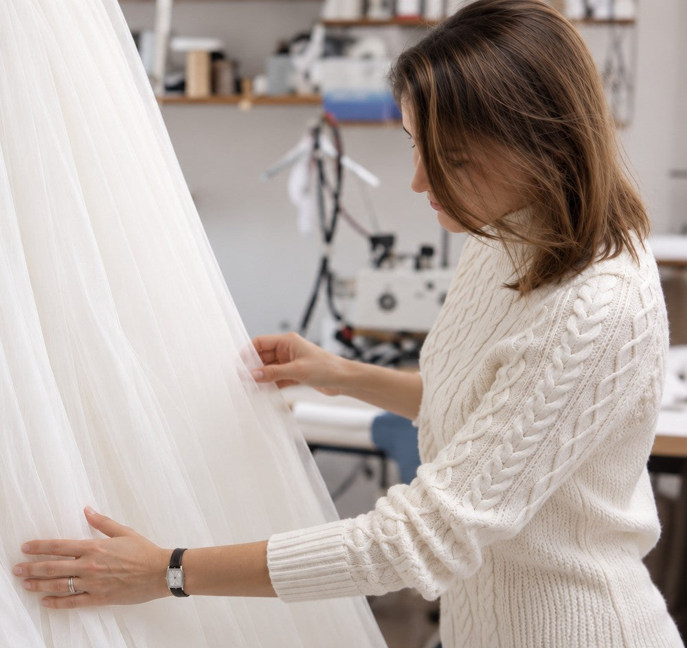 Our founder, Kate, in one of our bridal workshops