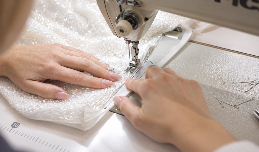 Sewing the embellished fabric